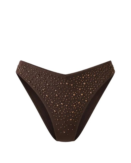 Guess Brown Bas De Bikini À Ornements En Cristal
