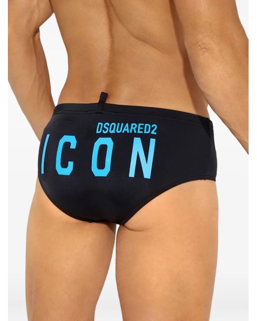 DSquared² Black Slip De Bain À Logo Icon for men