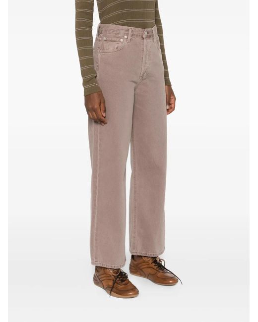 Agolde Natural Button-Fly Denim Jeans