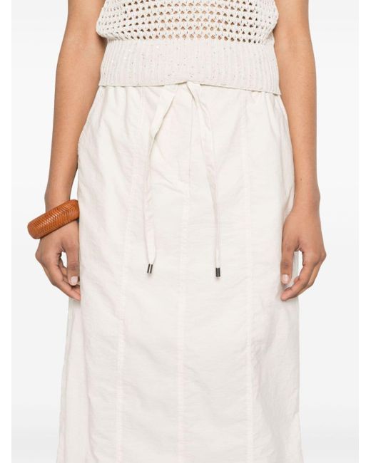 Brunello Cucinelli Seam-detail Midi Skirt in het White