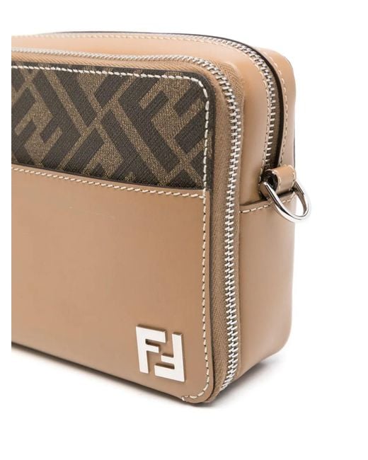 Fendi Natural Ff Camera Case Organizer Shoulder Bag for men