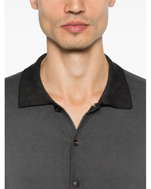 AROVESCIO Gray Buttoned Long-Sleeved Shirt for men