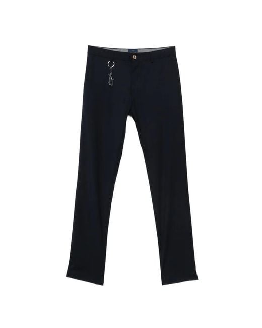 Paul & Shark Blue Tailored Straight Trousers for men