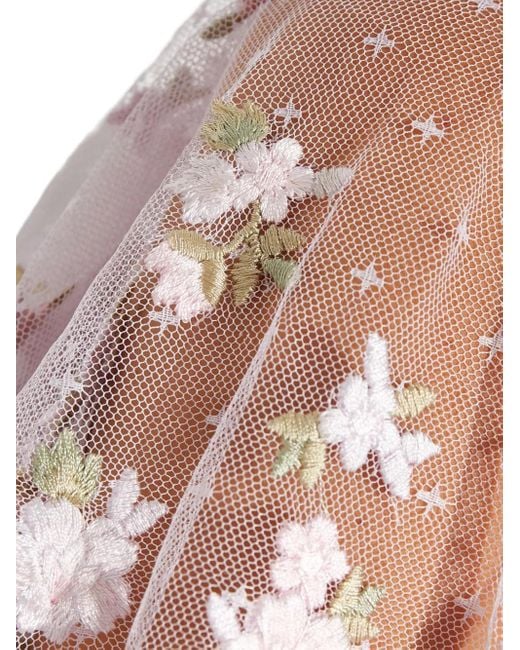 Needle & Thread Purple Victoria Ditsy Floral-embroidered Midi Dress