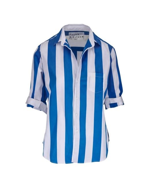 Frank & Eileen Eileen Blouse Met Verticale Streep in het Blue