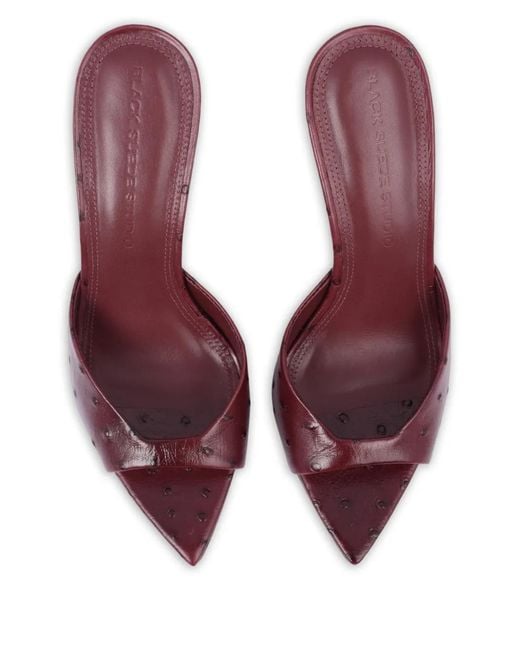 Black Suede Studio Purple Brea Point-Toe Sandals