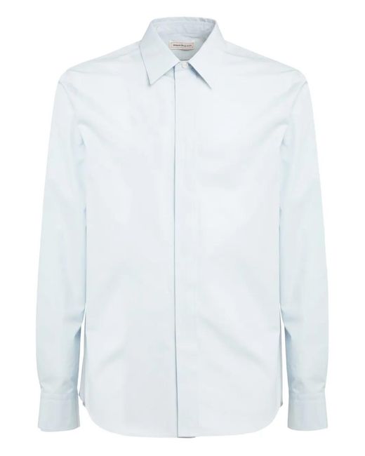 McQueen Overhemd Met Verborgen Sluiting in het White voor heren