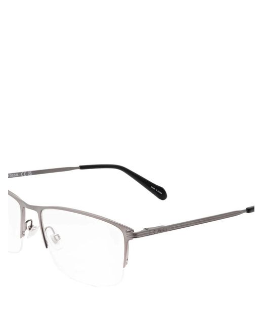 Fossil Metallic Rectangle-Frame Glasses for men