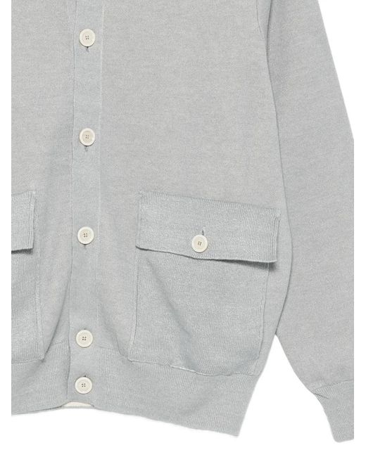 Lardini Gray Buttoned Cardigan for men