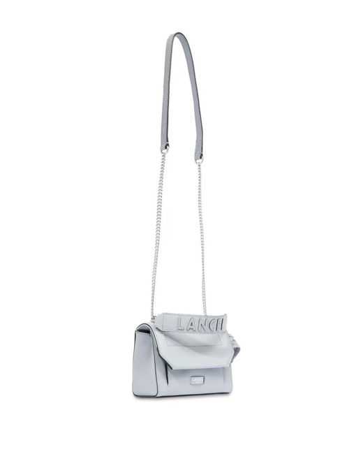 Lancel Gray Mini Leather Cross Bag