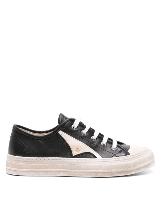 Moma Black Panelled Leather Sneakers