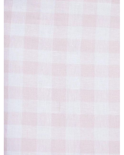 LoveShackFancy White Midirock mit Vichy-Karomuster