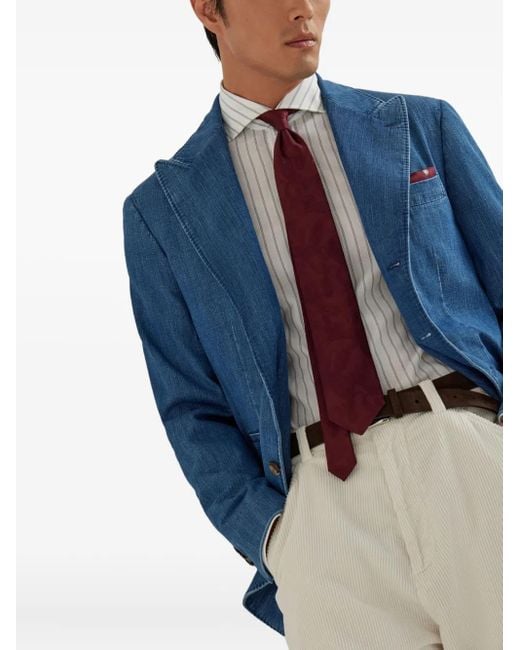 Brunello Cucinelli Blue Giacca Decostruita for men