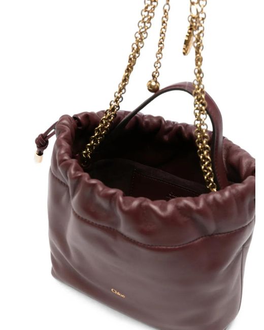 Chloé Brown Icons Charms Chain-Strap Shoulder Bag