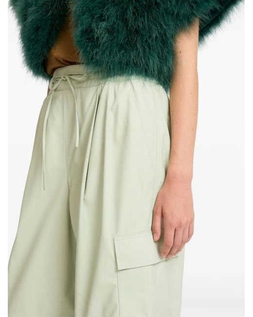Yves Salomon Green Lambskin Cargo Pants