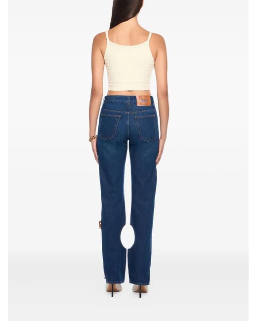 Top Con Monogramma Goffrato di Off-White c/o Virgil Abloh in Natural