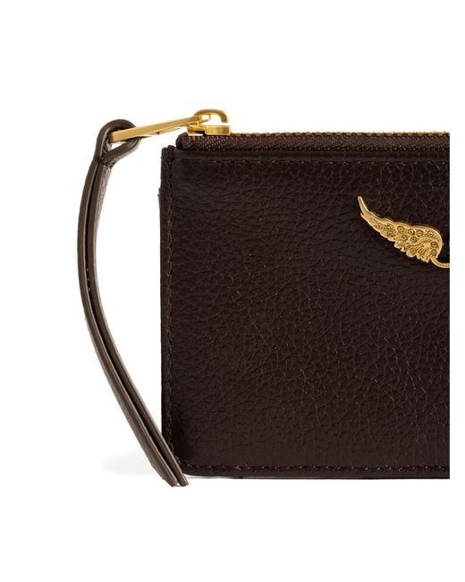 Zadig & Voltaire Brown Zv Card Grained Leather
