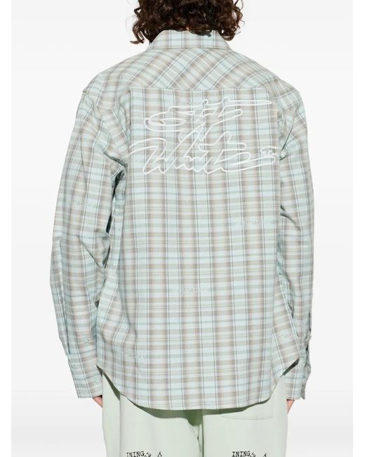 Off-White c/o Virgil Abloh Blue Marker Checked Shirt for men