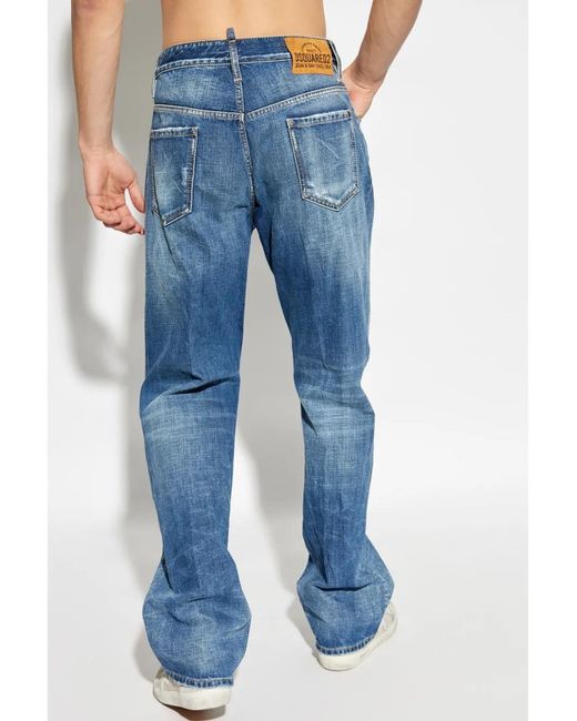 DSquared² Blue Faded-Effect Jeans for men