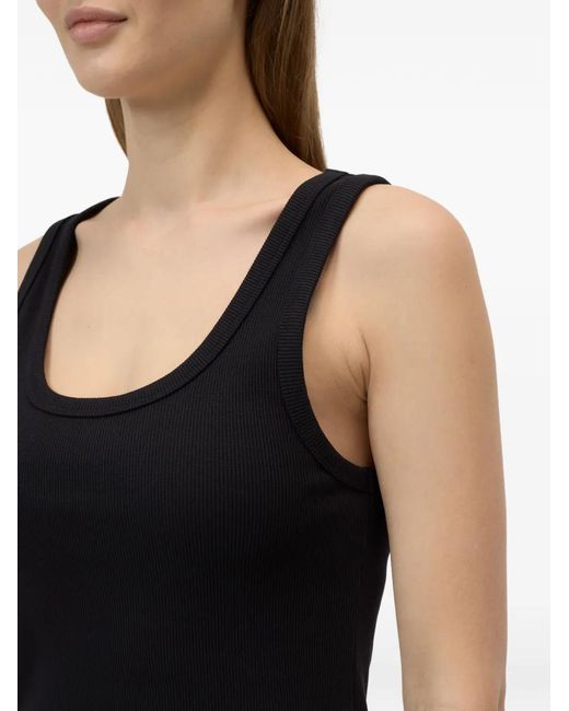 Closed Black Ribbed Tank Top