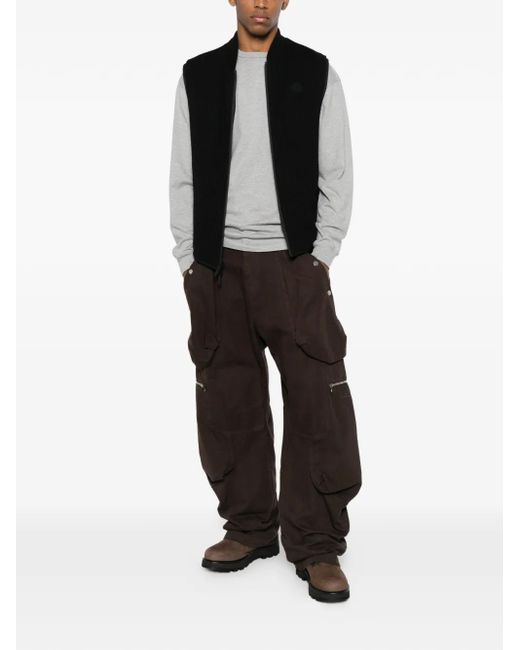 Moncler Black Logo-Patch Jacket for men