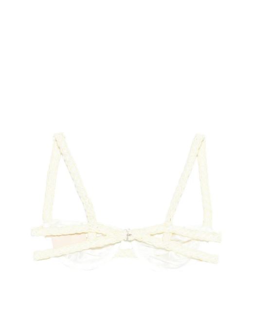 Isa Boulder White Weave Strap Bikini Top