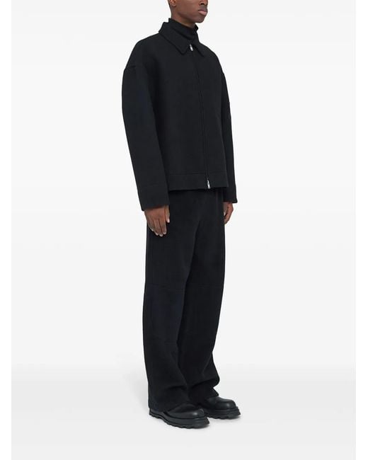 Jil Sander Black Zipped Up Wool Jacket for men
