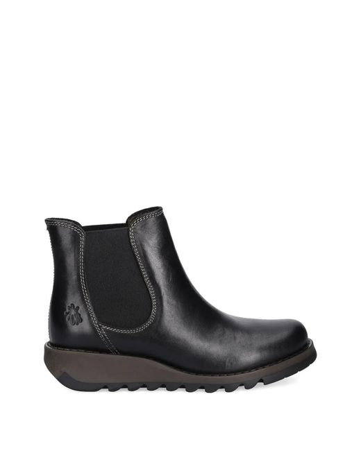 Fly London Black Stiefel Mit Elastischem Einsatz