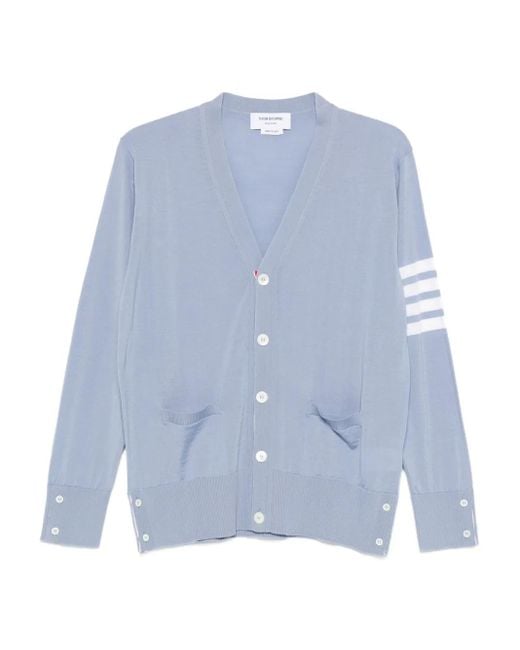 Thom Browne Blue Wool Cardigan for men