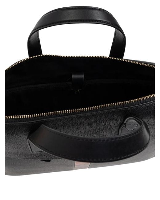 Paul Smith Black Stripe-Detailing Laptop Bag for men