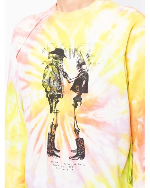 Stain Shade Yellow X Hiroshi Fujiwara Tie-Dye Print Sweatshirt for men