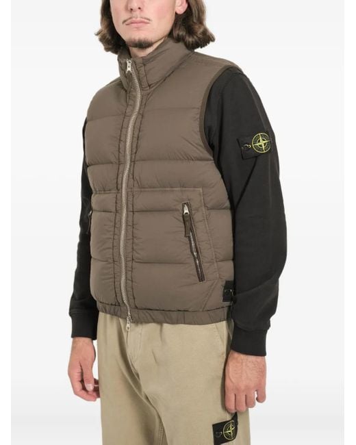 Stone Island Nahtlose Weste Mit Reißverschluss in Brown für Herren