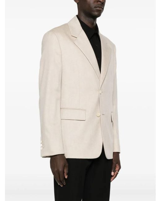Prada Natural Triangle-Logo Cashmere Blazer for men