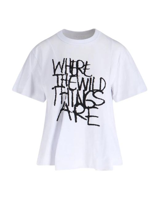 T-Shirt À Imprimé Graphique Sacai en coloris White