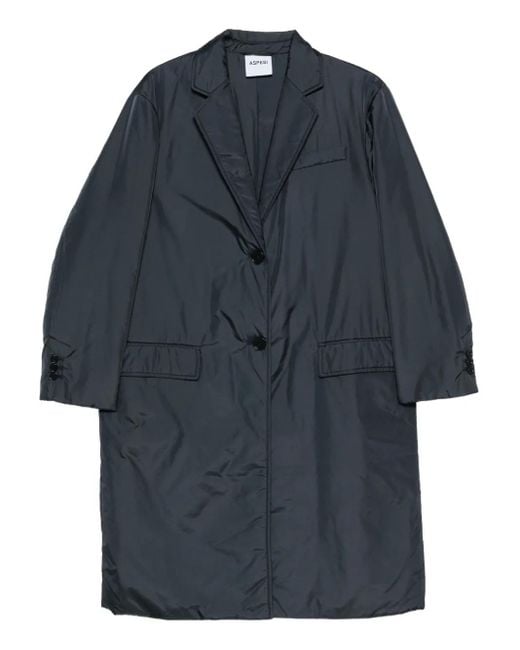Aspesi Blue Button-Fastening Coat
