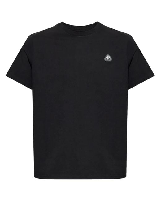 Moose Knuckles Black Cotton T-Shirt for men