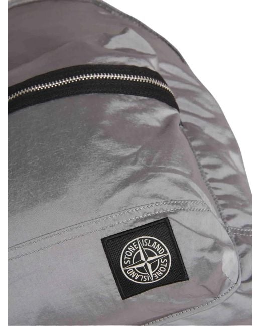 Stone Island Gray Technical Backpack for men