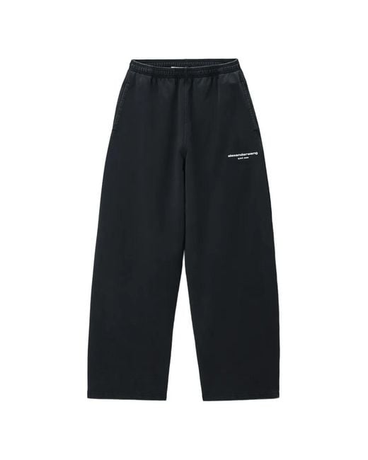 Alexander Wang White Logo-Print Mid-Rise Relaxed Sweatpants