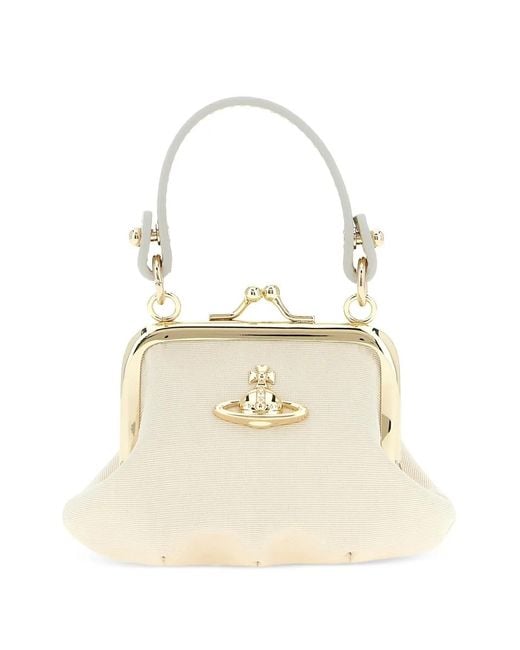 Vivienne Westwood White Mini Granny Tote Bag