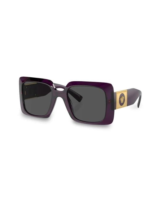 Versace Blue Medusa Stud Square-Frame Sunglasses