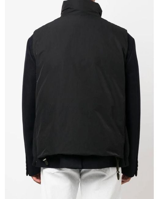 Sacai Black Double-Layer Gilet Wool Jacket for men