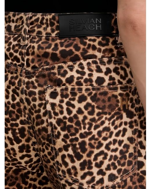Silvian Heach Brown Ronney Animal Print Jeans