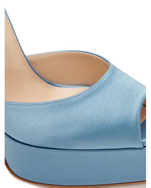 Andrea Wazen Blue Andrea Platform Heeled Sandals