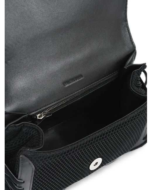 Balenciaga Black Sneaker-Panelled Mesh Shoulder Bag