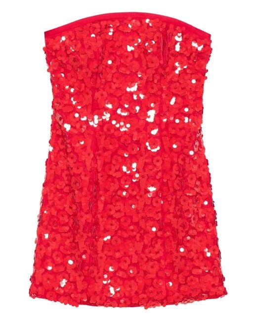 Cynthia Rowley Red Paillette-Embellished Dress