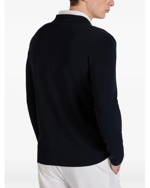 Zanone Blue Cotton Crepe Blazer for men