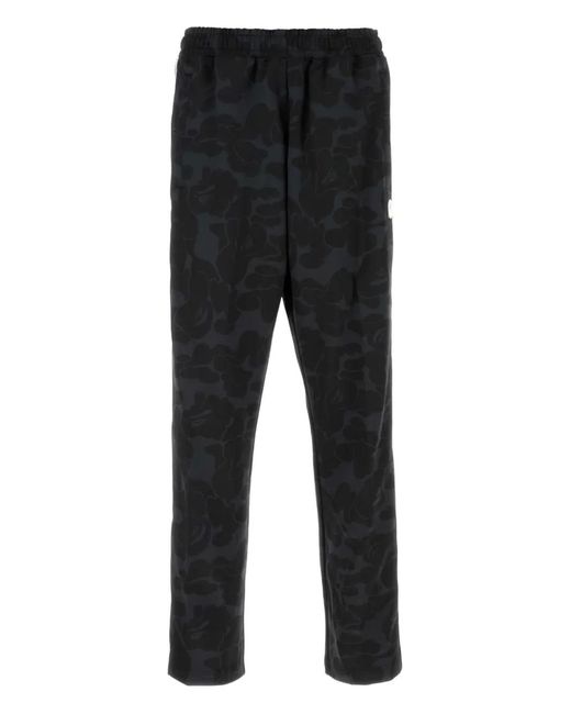 A Bathing Ape Black Camouflage-Pattern Track Pants for men
