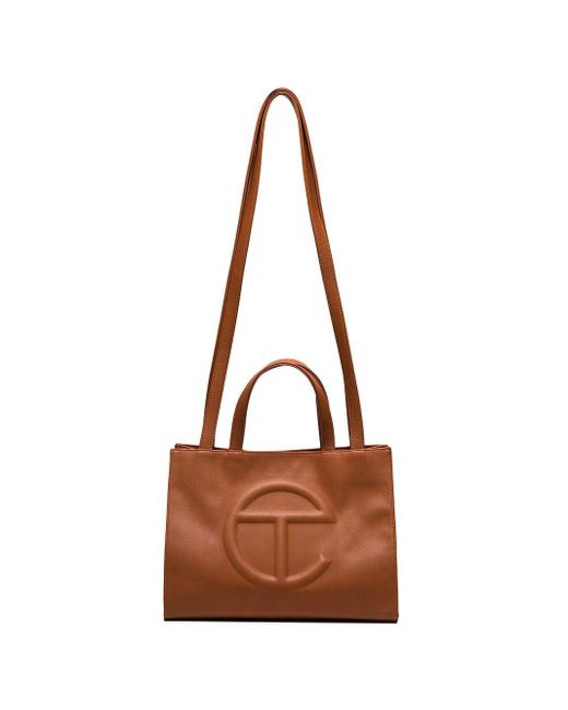 Telfar Brown Medium Logo Shopping Bag