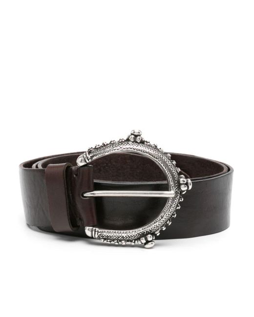 P.A.R.O.S.H. Buckle Leather Belt Black