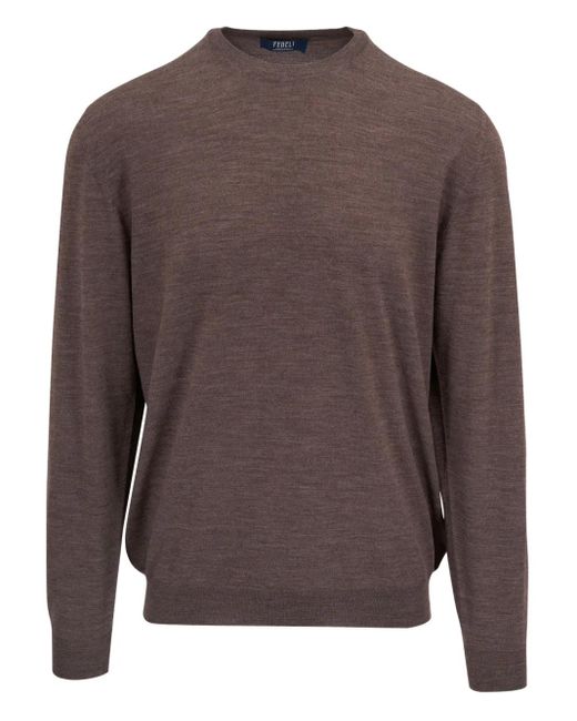 Fedeli Pullover mit rundem Ausschnitt in Brown für Herren